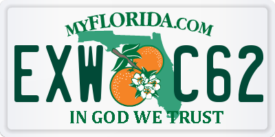 FL license plate EXWC62