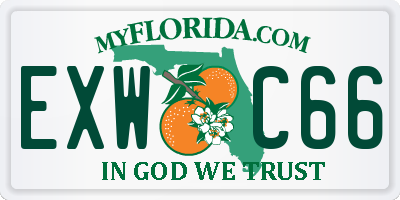 FL license plate EXWC66