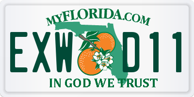 FL license plate EXWD11