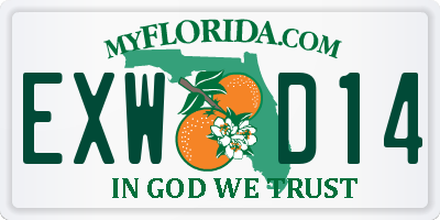 FL license plate EXWD14