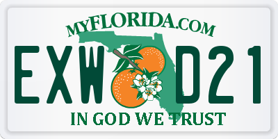 FL license plate EXWD21