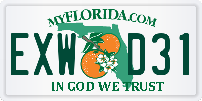 FL license plate EXWD31