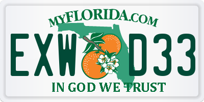 FL license plate EXWD33