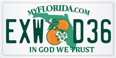 FL license plate EXWD36