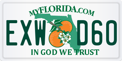 FL license plate EXWD60