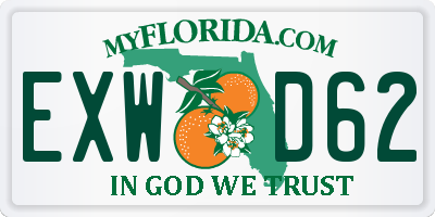 FL license plate EXWD62