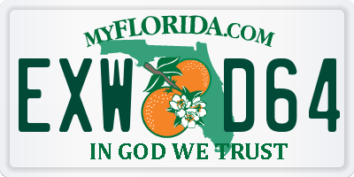 FL license plate EXWD64