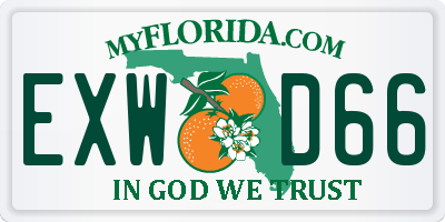FL license plate EXWD66