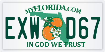 FL license plate EXWD67