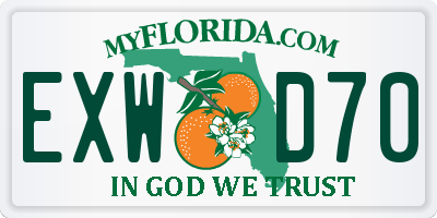 FL license plate EXWD70