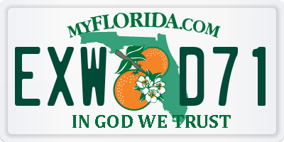 FL license plate EXWD71