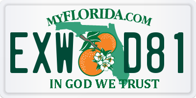 FL license plate EXWD81