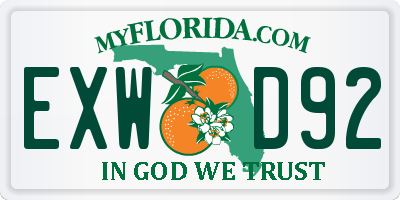 FL license plate EXWD92