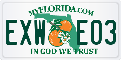 FL license plate EXWE03