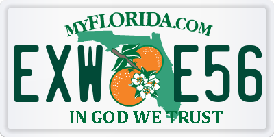 FL license plate EXWE56