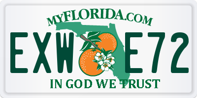 FL license plate EXWE72