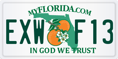 FL license plate EXWF13