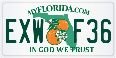 FL license plate EXWF36