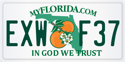 FL license plate EXWF37