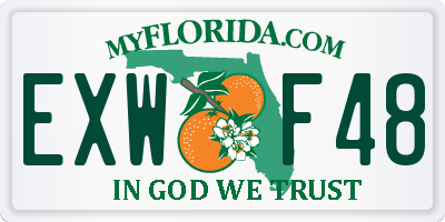 FL license plate EXWF48