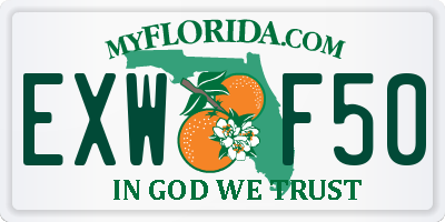 FL license plate EXWF50