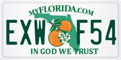 FL license plate EXWF54