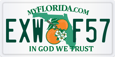 FL license plate EXWF57