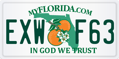 FL license plate EXWF63