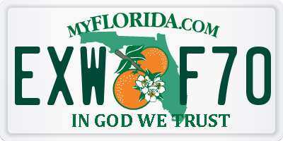 FL license plate EXWF70