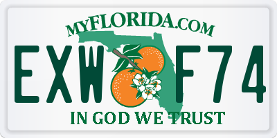 FL license plate EXWF74