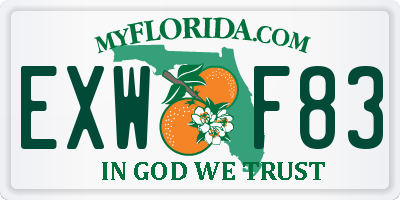FL license plate EXWF83