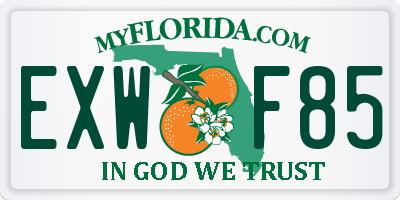 FL license plate EXWF85