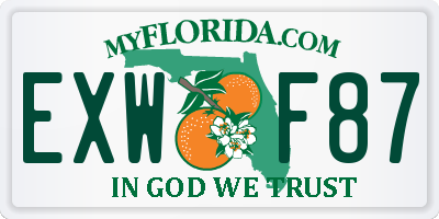 FL license plate EXWF87