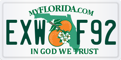 FL license plate EXWF92