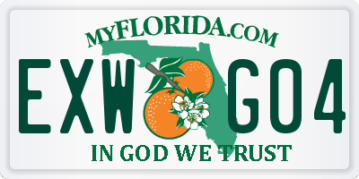 FL license plate EXWG04