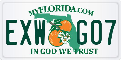 FL license plate EXWG07