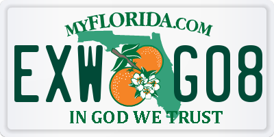 FL license plate EXWG08