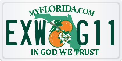 FL license plate EXWG11