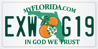 FL license plate EXWG19