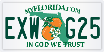 FL license plate EXWG25