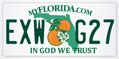 FL license plate EXWG27