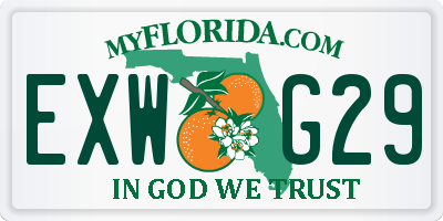 FL license plate EXWG29