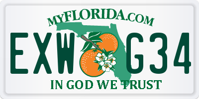 FL license plate EXWG34