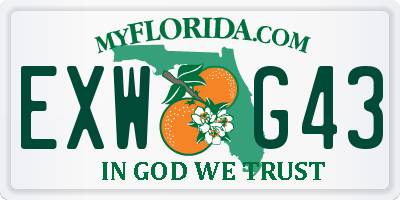 FL license plate EXWG43