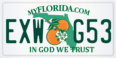 FL license plate EXWG53