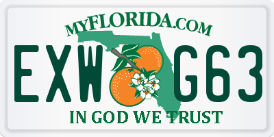 FL license plate EXWG63