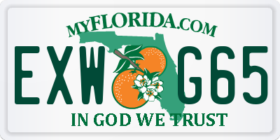 FL license plate EXWG65