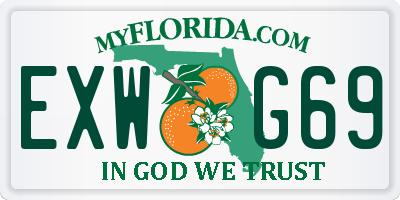 FL license plate EXWG69