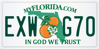 FL license plate EXWG70