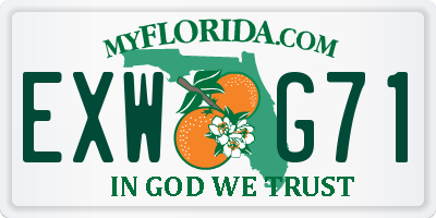 FL license plate EXWG71